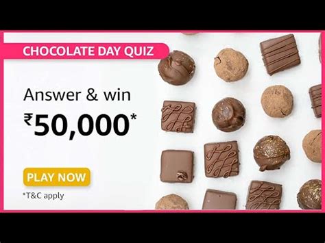 Amazon Chocolate Day Quiz Answers Today Win: .
